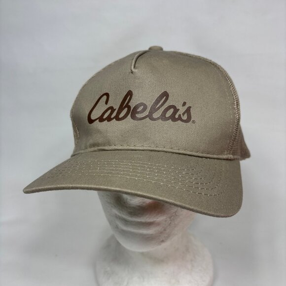 Cabelas Bass Pro Shop Brown Outdoor Hunting Fishing Snapback Trucker Cap Hat - Picture 1 of 8